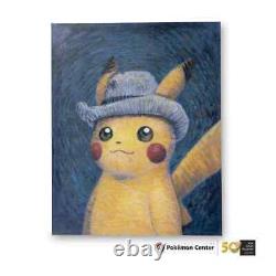 Pokémon × Musée Van Gogh Pikachu - Toile d'art mural en feutre gris avec chapeau