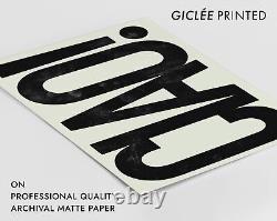 Portrait typographique minimaliste moderne Ciao, décoration murale en noir et blanc, Italie