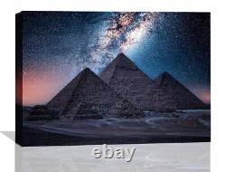 Pyramides d'Égypte de nuit TOILE IMPRIMÉE MURALE IMAGE ŒUVRE D'ART