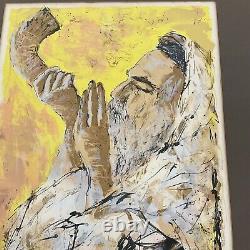 Rabbi Blowing The Shofar Imprimer Signé 54/200 Art Juif