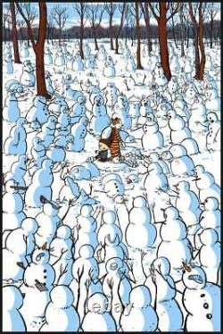 Raid71 Calvin Et Hobbes Poster Snow Zombies Mondo Goulot D'étranglement Art Print
