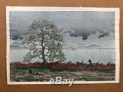 Rain Par Kawase Hasui Original Woodblock Sur Le Lac Matsue Imprimer