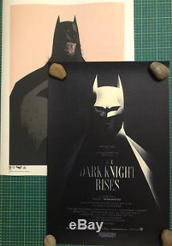 Rare 2 X Origine Olly Moss Mondo Le Chevalier Noir Se Lève Et Impressions De Manchots Batman