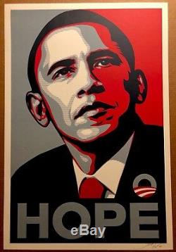 Rare Obama Hope Print Par Shepard Fairey 24 X 36 - 2008 - Papier Épais Signé