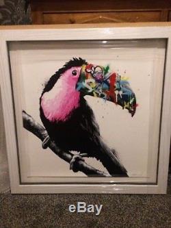 Rare Toucan Print By Martin Whatson Pink Edition Terminée À La Main De 15 Encadrée