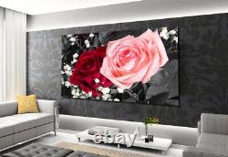 Red Rose Canvas Wall Art Imprimer Prêt À Accrocher Pink Floral Canvas Picture