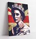 Reine Elizabeth Ii Pop Art Union Jack - Profond Encadré Toile Wall Art Photo Imprimé