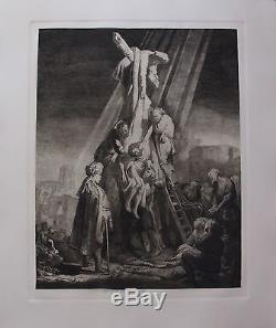 Rembrandt La Descente De La Croix Amand Durand Plaque Gravure Signée