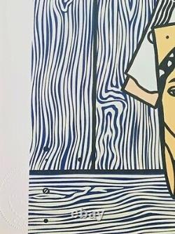 Roy Lichtenstein Etude Pour Portrait Original Signé À La Main Avec Coa