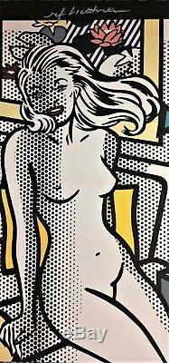 Roy Lichtenstein Signé Nude À La Main Avec Oreiller Jaune Imprimé Avec C. O. A