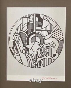Roy Lichtenstein Vintage 1970 Signé Matted & Framed Offset Lithographie