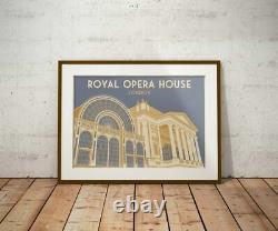 Royal Opera House London Affiche De Voyage Encadrée De La Liste Des Seaux Vintage