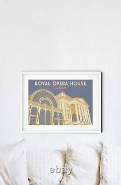 Royal Opera House London Affiche De Voyage Encadrée De La Liste Des Seaux Vintage