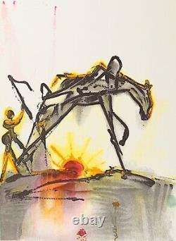 Salvador Dali Horse Of Labor (lithographie Signée, 1983)