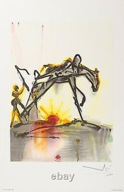 Salvador Dali Horse Of Labor (lithographie Signée, 1983)