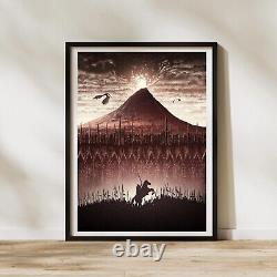 Seigneur des Anneaux Toile / Encadré / Impressions Artistiques Ensemble de 3 Trilogie Vintage LotR