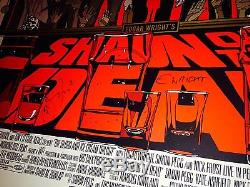 Shaun Of The Morts Tyler Stout Mondo Poster Cast Signé Par Wright Frost Et Pegg