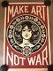 Shepard Fairey Obey Géant Art Make Pas La Guerre Affiche D'art D'impression 24x36 Signé
