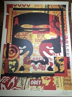 Shepard Fairey Obey Géant Icône Visage Collage Art Affiche D'impression Kit De 3 Signé