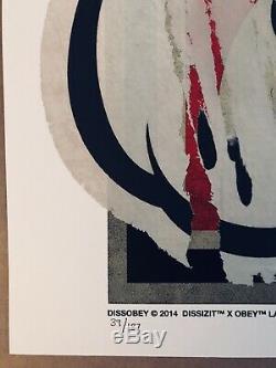 Shepard Fairey Obey Giant Dissobey 2015 Sérigraphie Ed De 187 Slick Mint Art