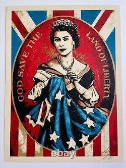 Shepard Fairey Obey Giant God Save The Queen Ap Rare 2012 Neil Young Americana