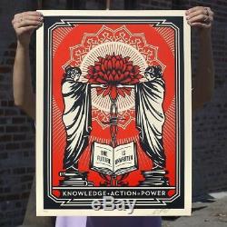 Shepard Fairey Screen Print Savoir + Action = Affiche Signée Obey Giant Signée Power