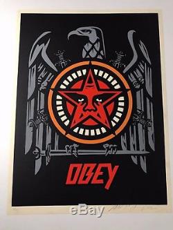 Shepard Fairey Signé Slayer Insigne Eagle Print Métal Gig Obey Géant Art Andre