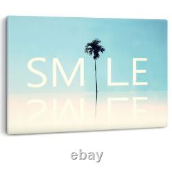 Smile Motivational Inspirational Happy Framed Toile Wall Art Picture Print