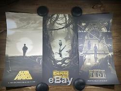 Star Wars Trilogy Variant Ensemble De 3 Par Florey Copie D'art Affiches De Cinéma Mondo X / 125
