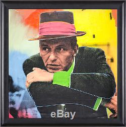 Steve Kaufman Frank Sinatra Oeil Bleu Warhol Assistant Célèbre Peinture À L'huile Toile