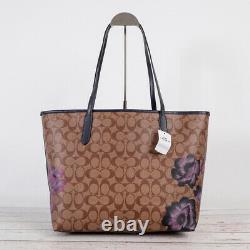 T.n.-o. Coach 5697 City Tote In Signature Canvas With Kaffe Fassett Print