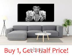 TOILE DE CINÉMA SCARFACE Tony Montana Toile d'art mural Impression sur toile DIFFÉRENTES TAILLES