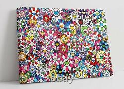 Tableau mural en toile Murakami Flowers 4 Effet flottant/cadre/image/affiche Impression rose.