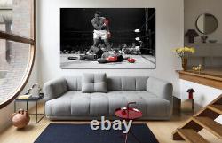 Tableau mural imprimé sur toile de MUHAMMAD ALI V LISTON encadré, prêt à accrocher