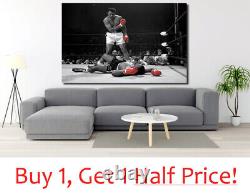 Tableau mural imprimé sur toile de MUHAMMAD ALI V LISTON encadré, prêt à accrocher