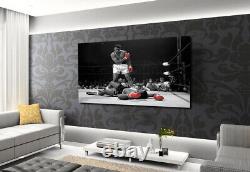 Tableau mural imprimé sur toile de MUHAMMAD ALI V LISTON encadré, prêt à accrocher