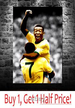Tableau mural imprimé sur toile de Pele, image de la Coupe du Monde de football, prêt à accrocher