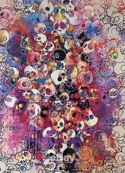 Takashi Murakami Pom J'ai Laissé Mon Amour Loin Derrière Impression Signé Fleur Crâne Dob