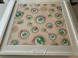 Takashi Murakami’jellyfish Eyes Crème Encadrée. Signé. Édition Limitée. Ltd