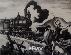 Thomas Hart Benton Train Lent À Travers L'arkansas 1941 Lithographie