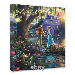 Thomas Kinkade 14 x 14 Toile tendue sur châssis La Princesse et la Grenouille