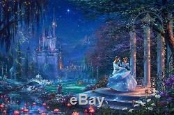 Thomas Kinkade Disney Cendrillon Dansant Dans La Lumière Des Étoiles 18 X 27 S / N Le Paper