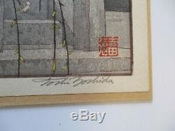 Toshi Yoshida Woodblock Fine Print Temple Japonais De Bell Paysage Signé Rare