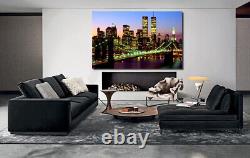 Tour jumelles Brooklyn Bridge New York Toile Photo Mur Art Imprimé Encadré