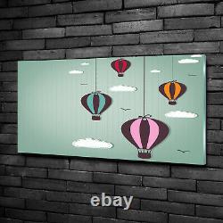 Tulup Verre Acrylique Imprimer Wall Art Image 100x50cm Ballons Volants