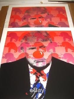Un Triompteur Clown Canvas Mr Clever Art Shepard Fairey Lavage De Cerveau Banksy Trump