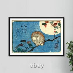Utagawa Hiroshige Chouette À Cornes Sur La Branche De L'érable (1833) Affiche Peinture D'impression D'art