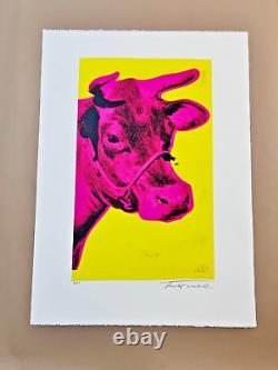 Vaches d'Andy Warhol, 1966, estampes signées numérotées à la main en édition limitée 26 X 19 pouces.