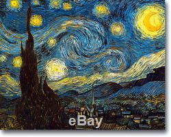 Van Gogh 4 Reproduction De Toile Étoilée Starry Night Cafe Terrasse Cypress Starry Sky