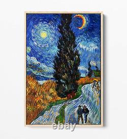 Van Gogh, Road With Cypress -canvas Wall Art Float Effect/framed/poster Imprimer